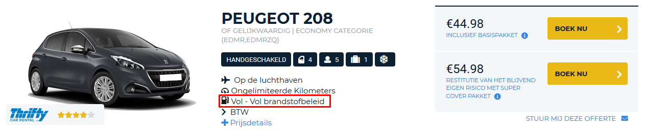 Tankregeling Vol-Vol