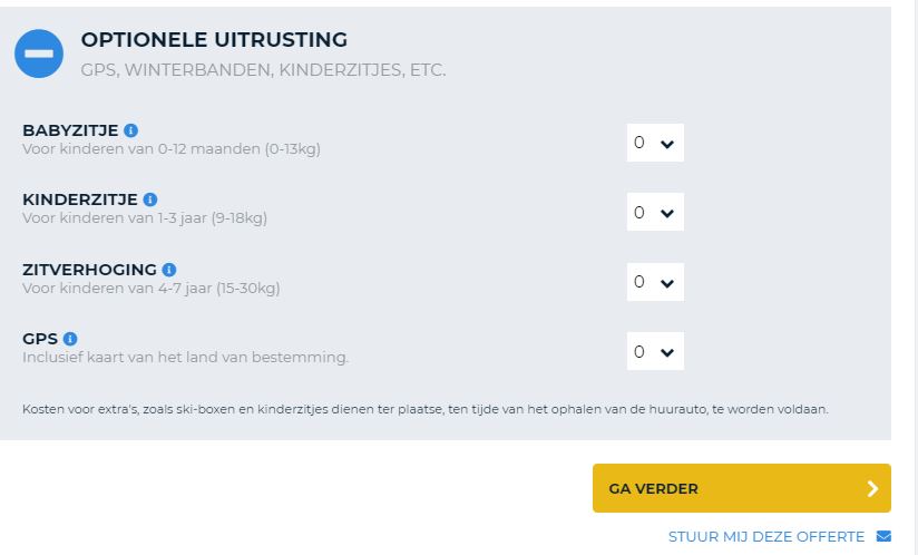 Hoe kan ik een kinderzitje aan autohuur reservering bij Auto Europe toevoegen