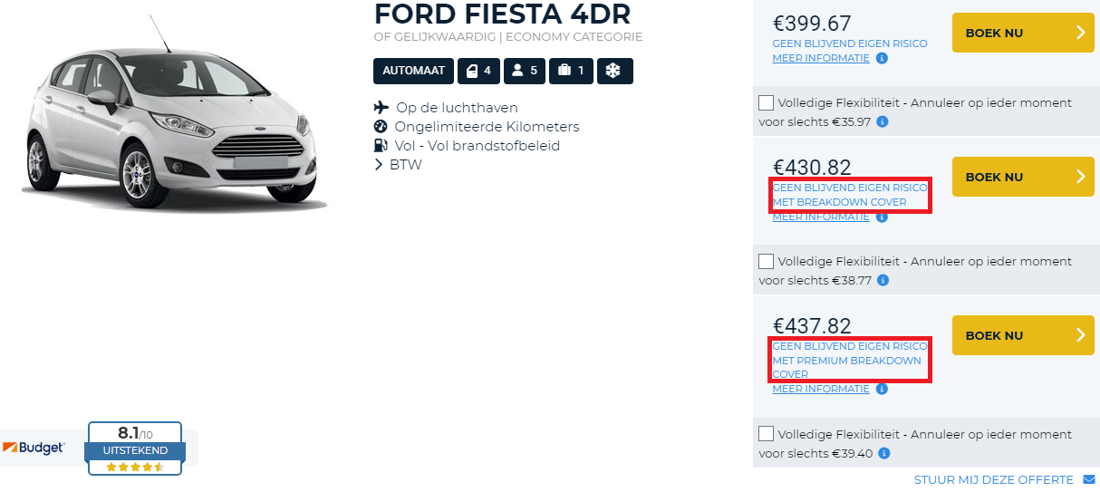 Geen Blijvend Eigen Risico met Breakdown Cover